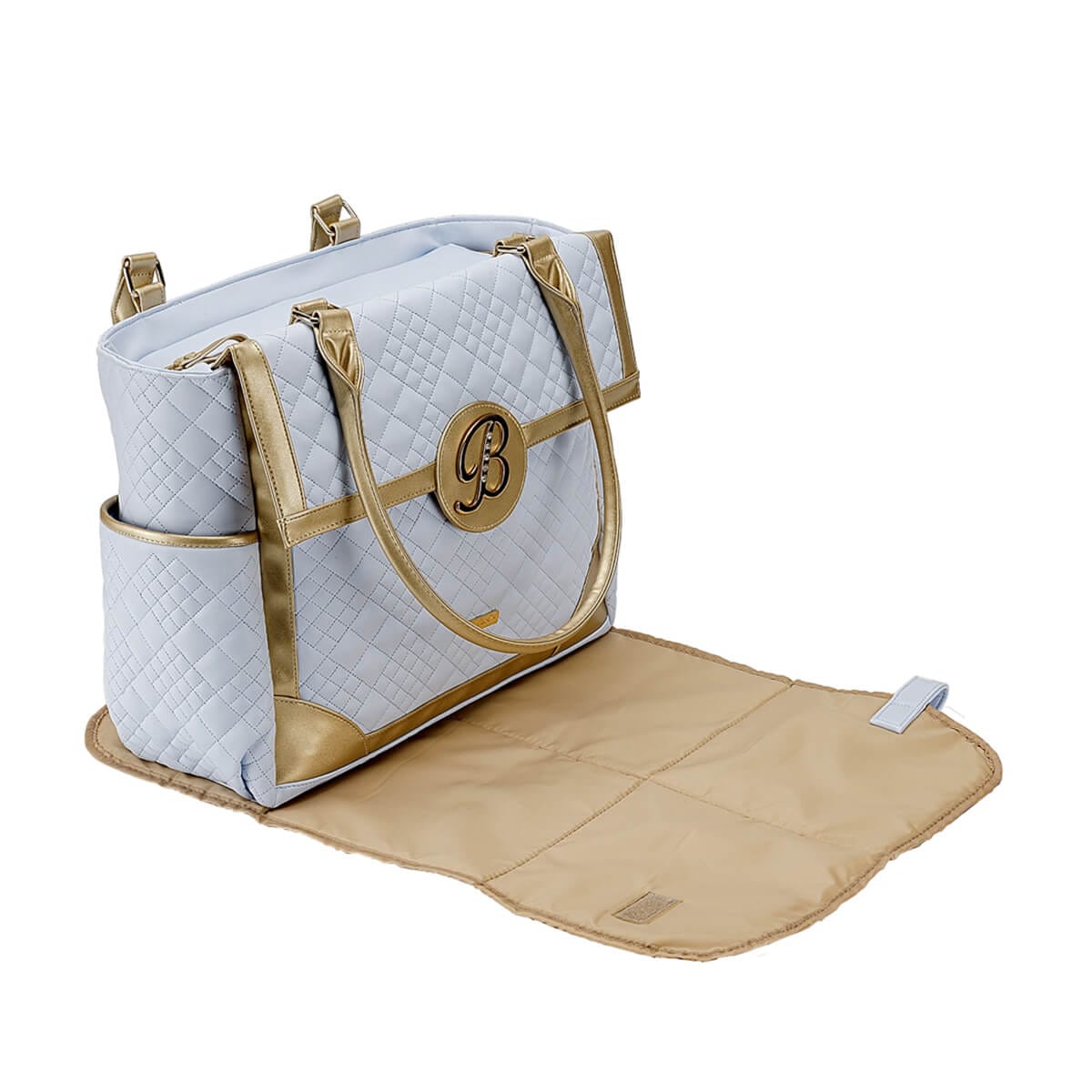 MCFotoProducto-08 Pañalero de color celeste y dorado, fotografía de producto, Marcos Castellanos Fotografia