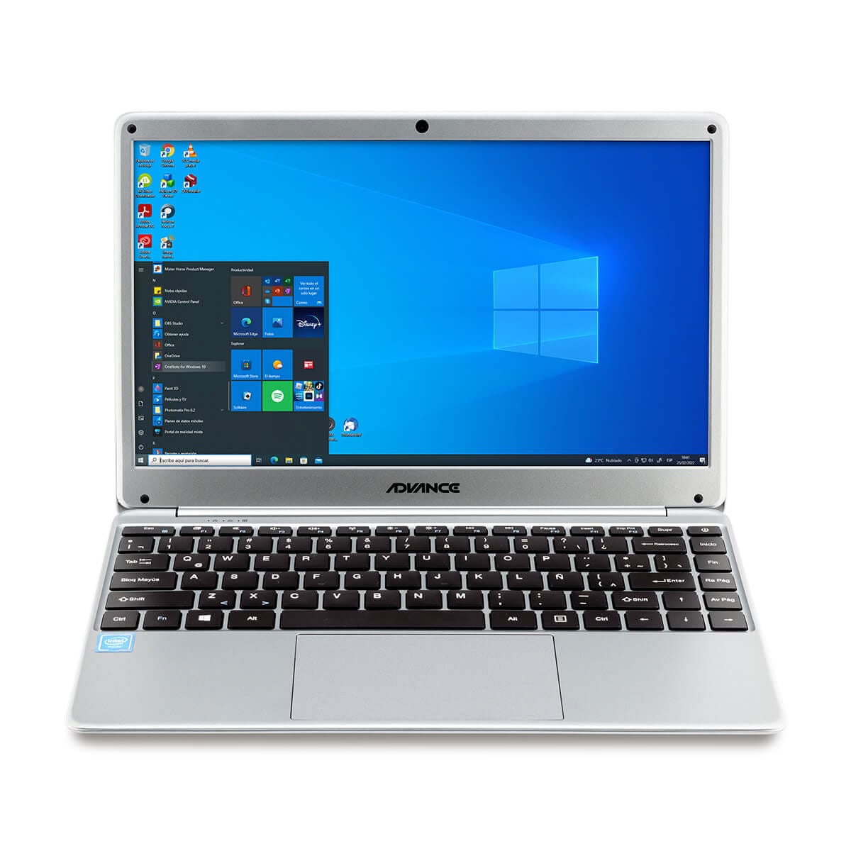 MCFotoProducto-21 Laptop en vista frontal color plateado, fotografía de producto, Marcos Castellanos Fotografia