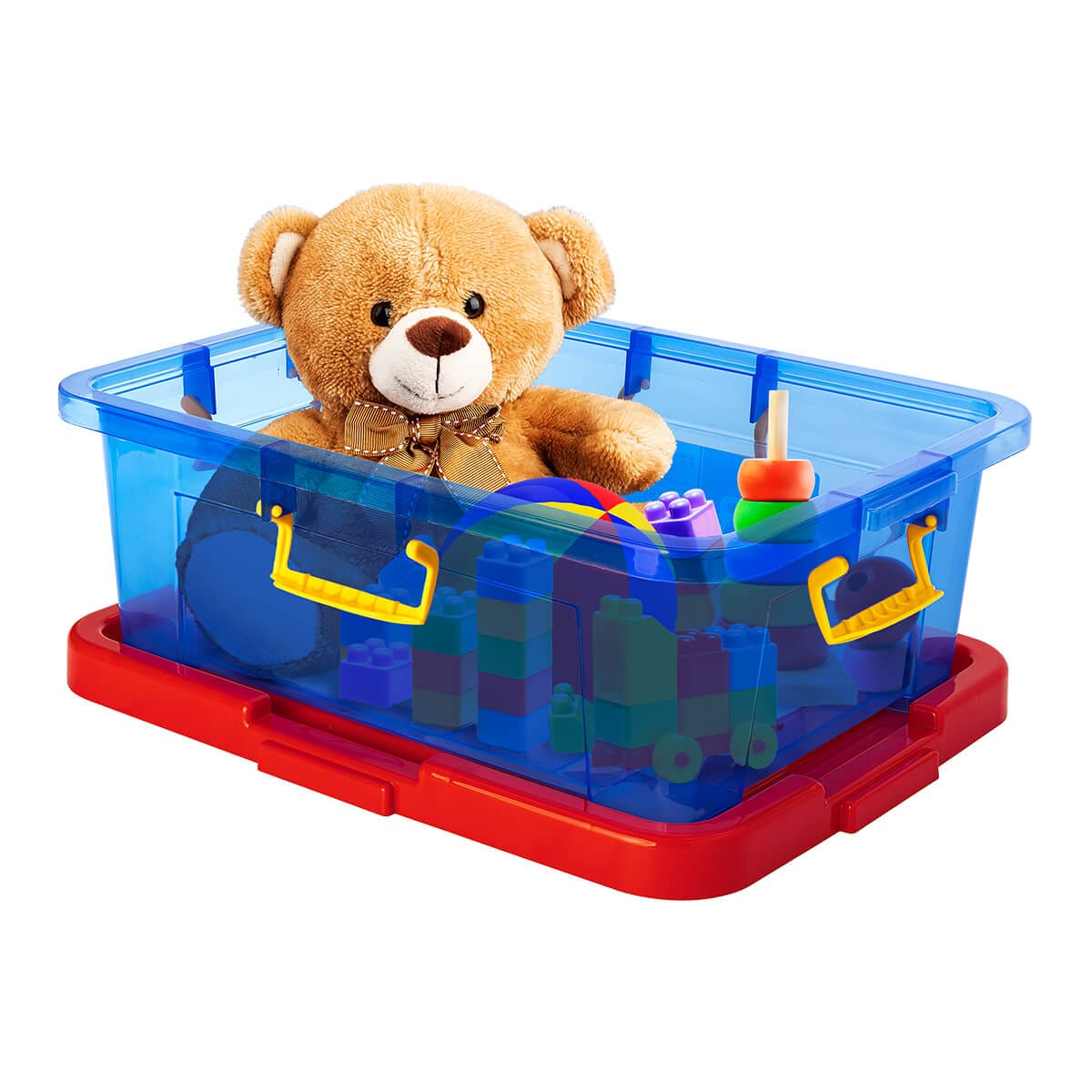 MCFotoProducto-38 (1) Caja Plastica azul con juguetes en su interior, fotografía de producto, Marcos Castellanos Fotografia